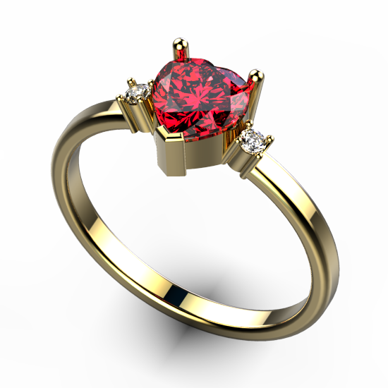 Women's Party Natural Diamond 14kt Red Colour Stone Ring, Size: Free Size  at Rs 39999 in Surat