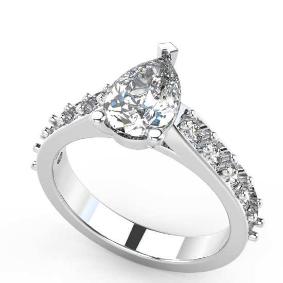 Pear Cut Diamond Engagement Ring For Women